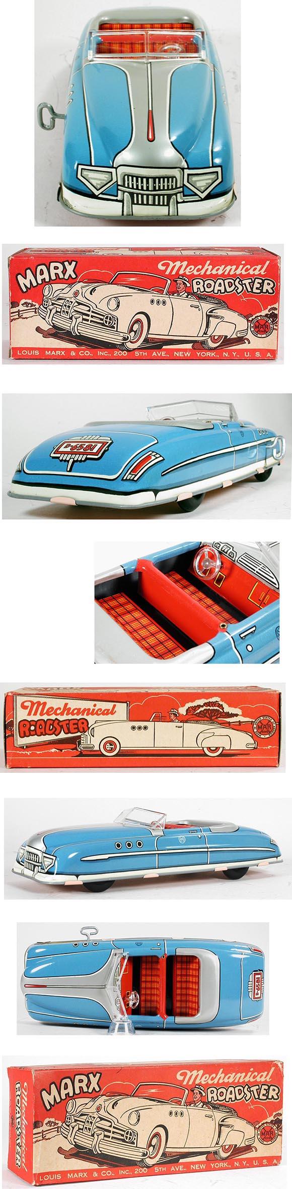 1949 Marx, Mechanical Roadster (Turquoise Blue) in Original Box